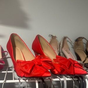 Elegant Red Bow Flats